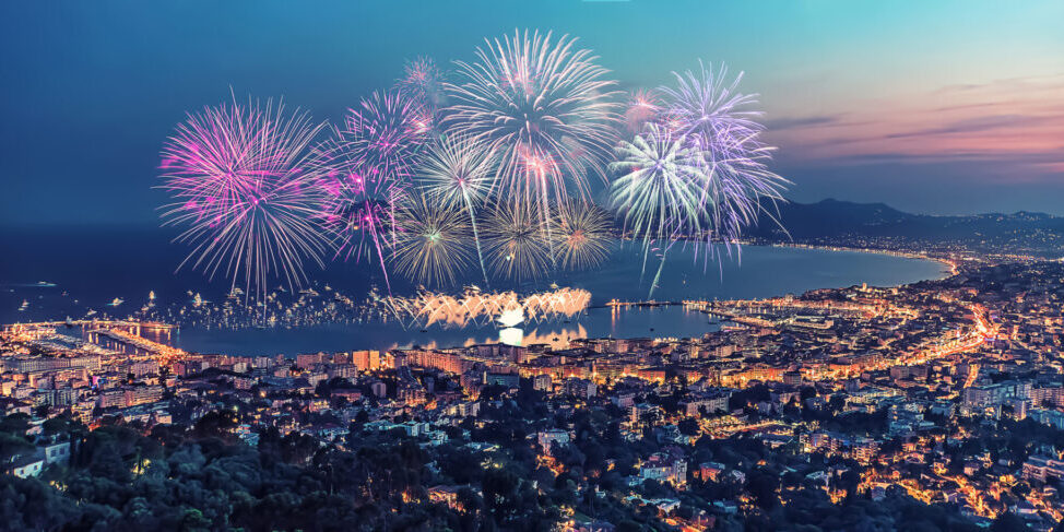 Firework in Cannes on the French Riviera