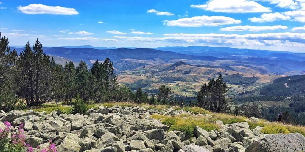 View on the mountains from Mont Lozere France