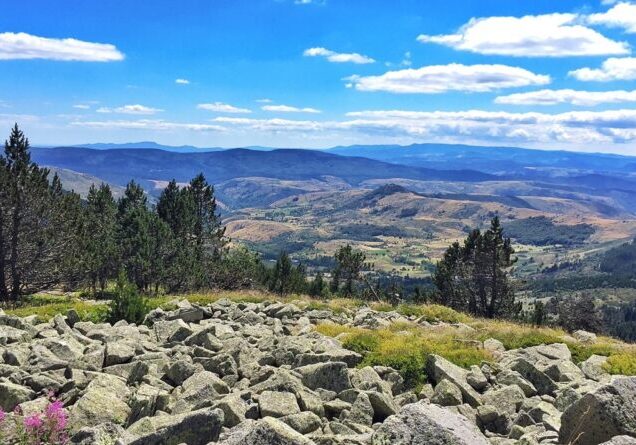 View on the mountains from Mont Lozere France