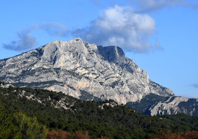 This picture taken on November 15, 2016, shows a general view of the Sainte Victoire mountain near Aix-en-Provence. (Photo by ANNE-CHRISTINE POUJOULAT / AFP)