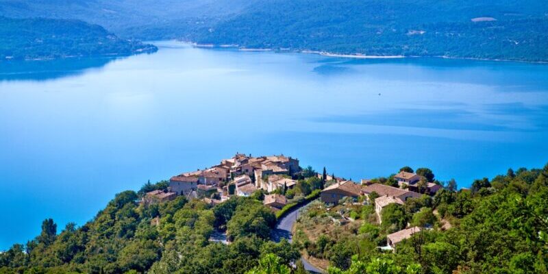 Beautiful Lake Sainte Croix of Verdon lake, provence, France. Taken from de village of Sainte Croix du Verdon